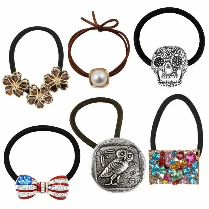Hair Tie With Metal Charms